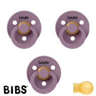 BIBS Colour Sutter med navn str2, 3 Mauve, Runde latex